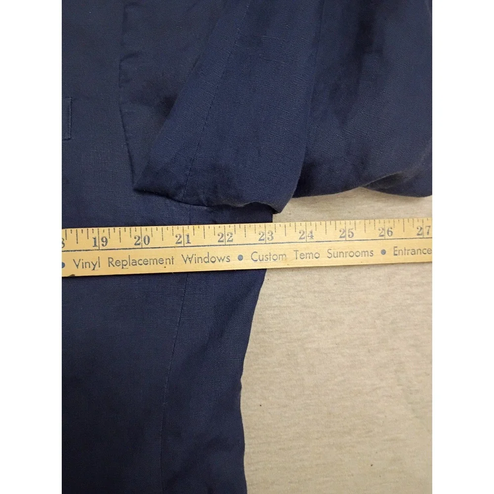 Lauren Ralph Lauren Mens 44L Navy Blue 100% Linen 2-Button Blazer Sport Coat